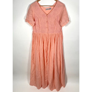 Vintage Newport News Embroidered Maxi Peasant Cottagecore Prairie Dress Sz 12